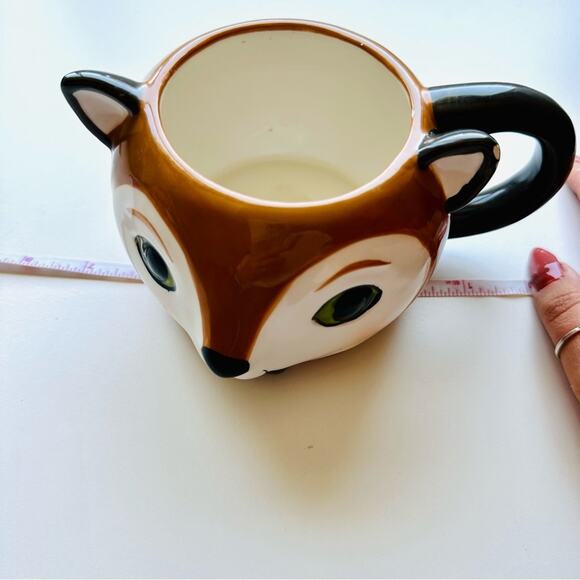 THRESHOLD TARGET Brown Cream Fox Bow Tie 3D Sculpted Ceramic Coffee Tea Cup Mug - Picture 7 of 12